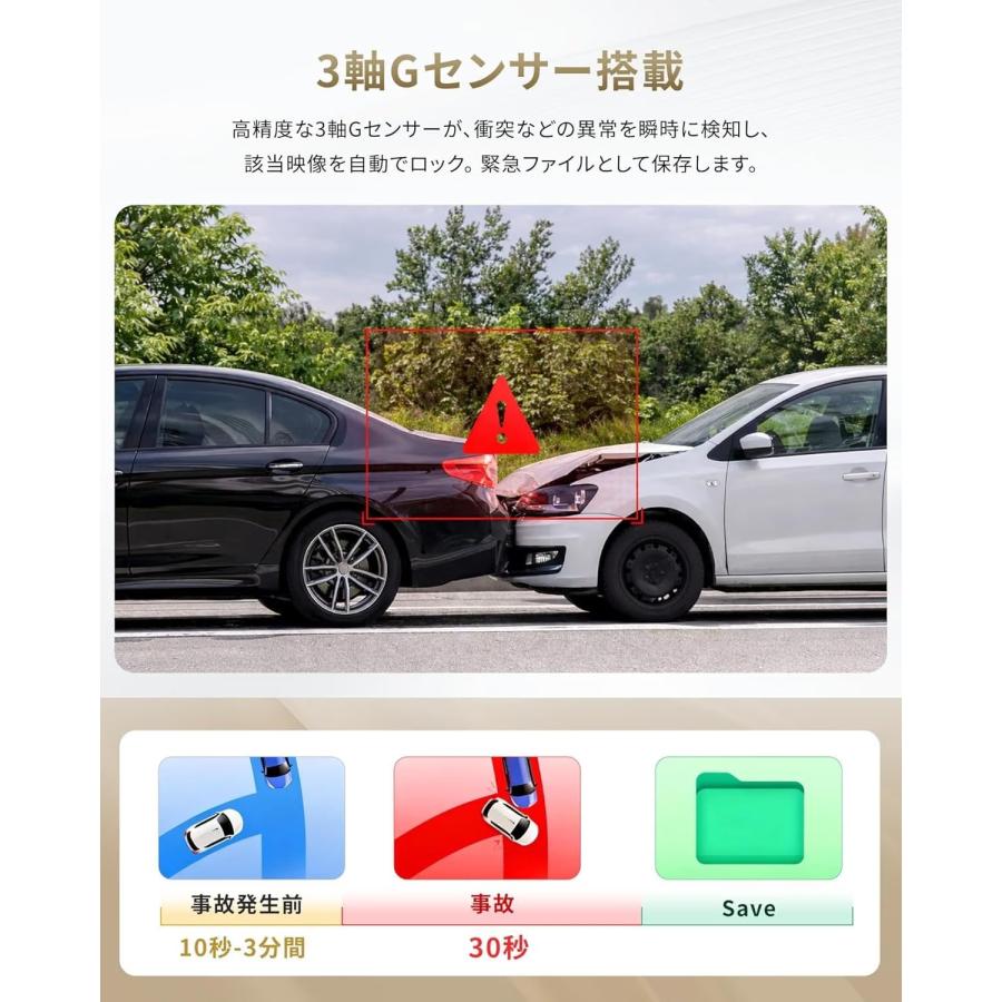 ドライブレコーダー 前後2カメラ 4K 800万画素 STARVIS2超強暗視