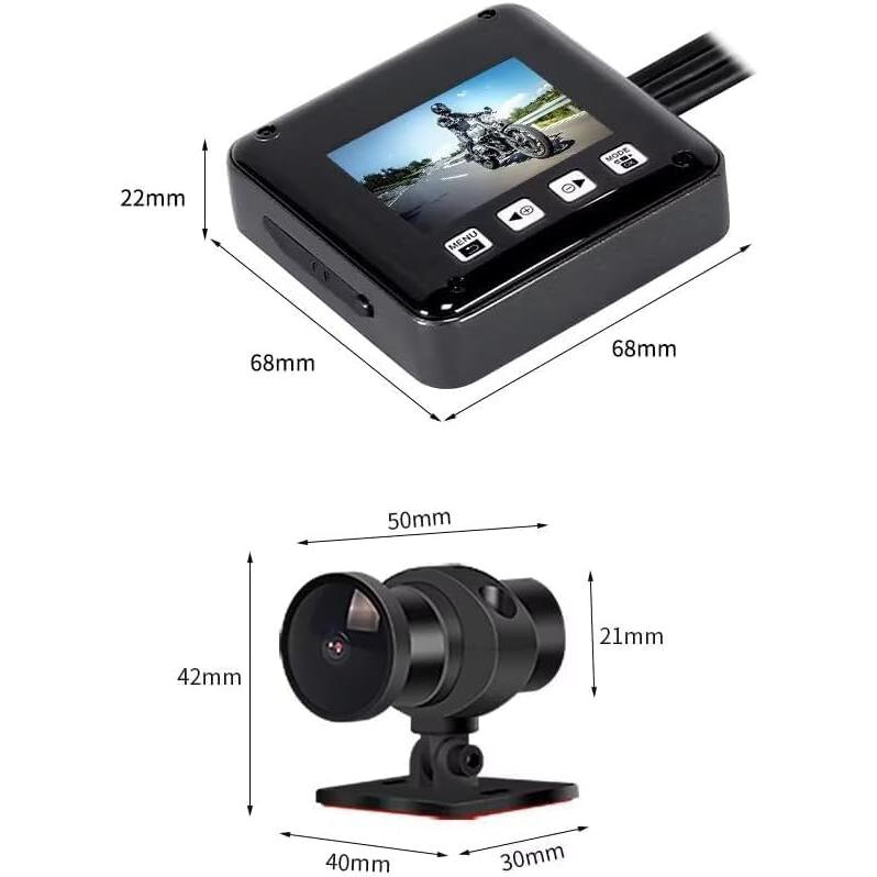 バイク用 ドライブレコーダー 前後1080P 200万画素 IMX323センサー 2