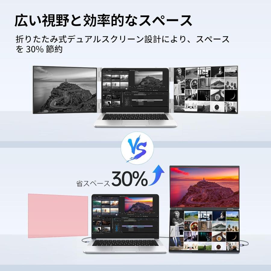 2画面 モバイルモニター15.6インチ 折りたたみ式 IPS液晶 フルHD デュアル モバイルモニター 15.6インチ 2画面 折りたたみ IPS パネル