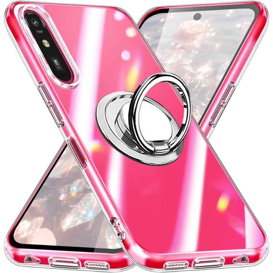らくらくスマートフォンLite MR01 ケース クリア リング付き au TPU
