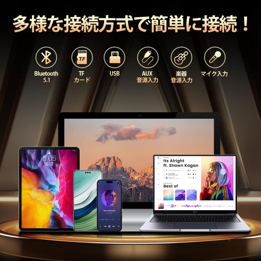 カラオケセット家庭用 スピーカーセット カラオケ マイク 2本 Bluetooth5.1 カラオケセット 家庭用 家で出来る カラオケセット 忘年会 bluetooth マイク_7