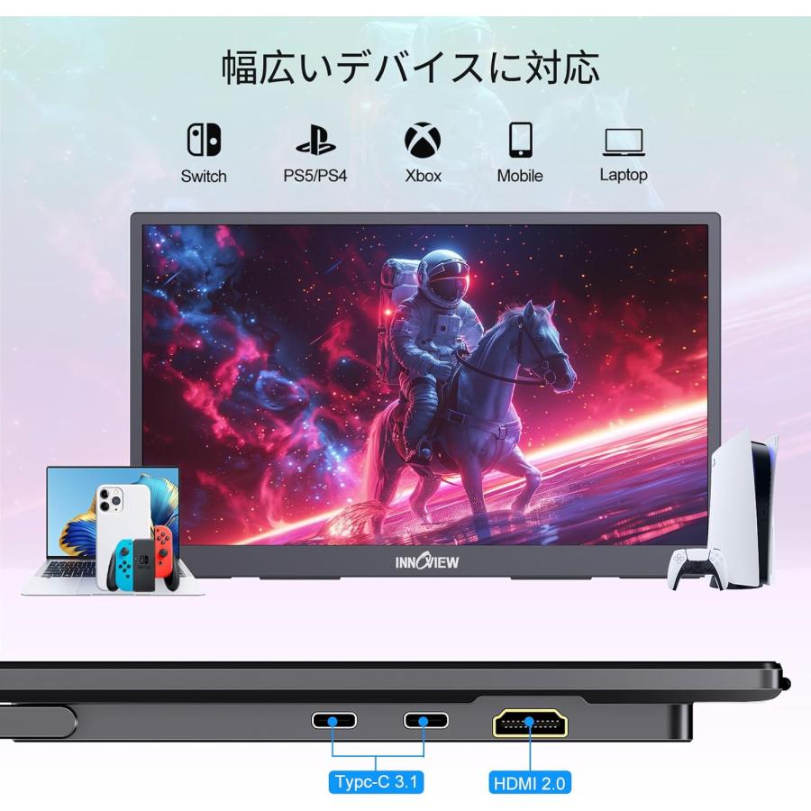 【新品未開封】モバイルモニター 本体 薄型 スタンド一体型 18インチ モバイルモニター 18.4インチ 4K 3840×2160 IPSパネル 非光沢