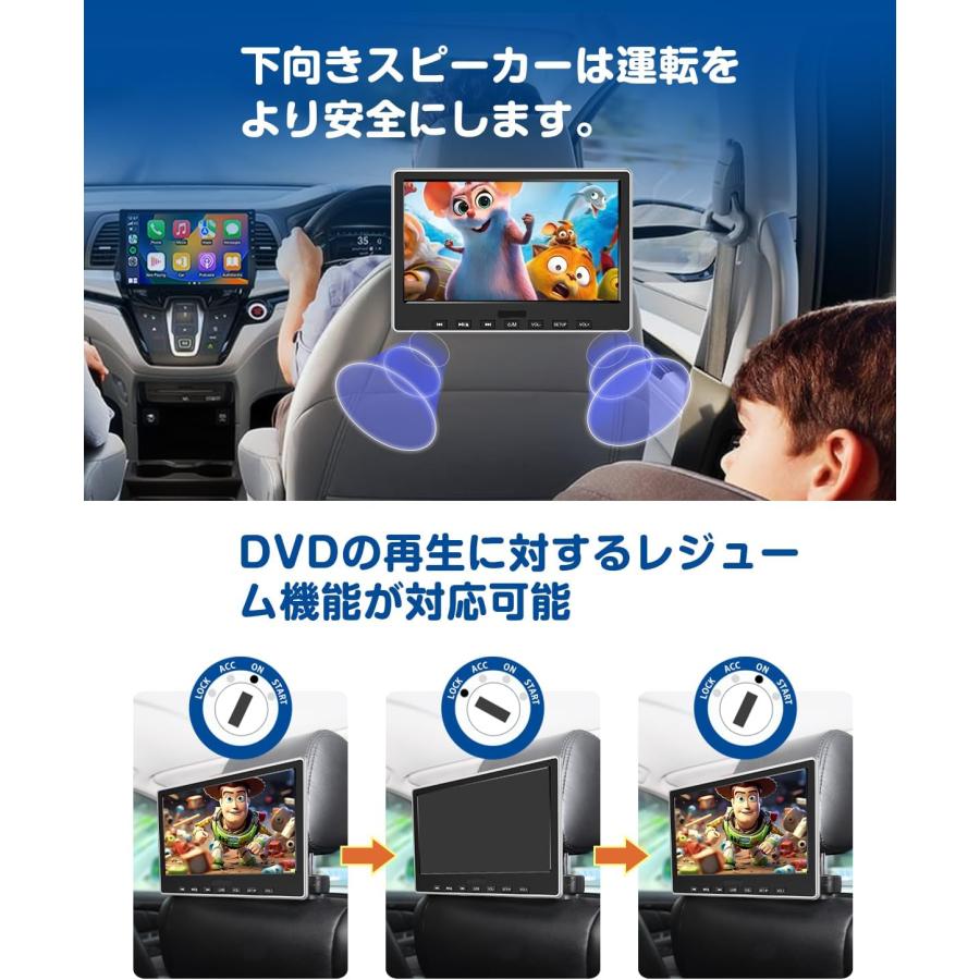 ヘッドレストモニター 10.1インチ 2台セット ポータブル Blu-ray dvd