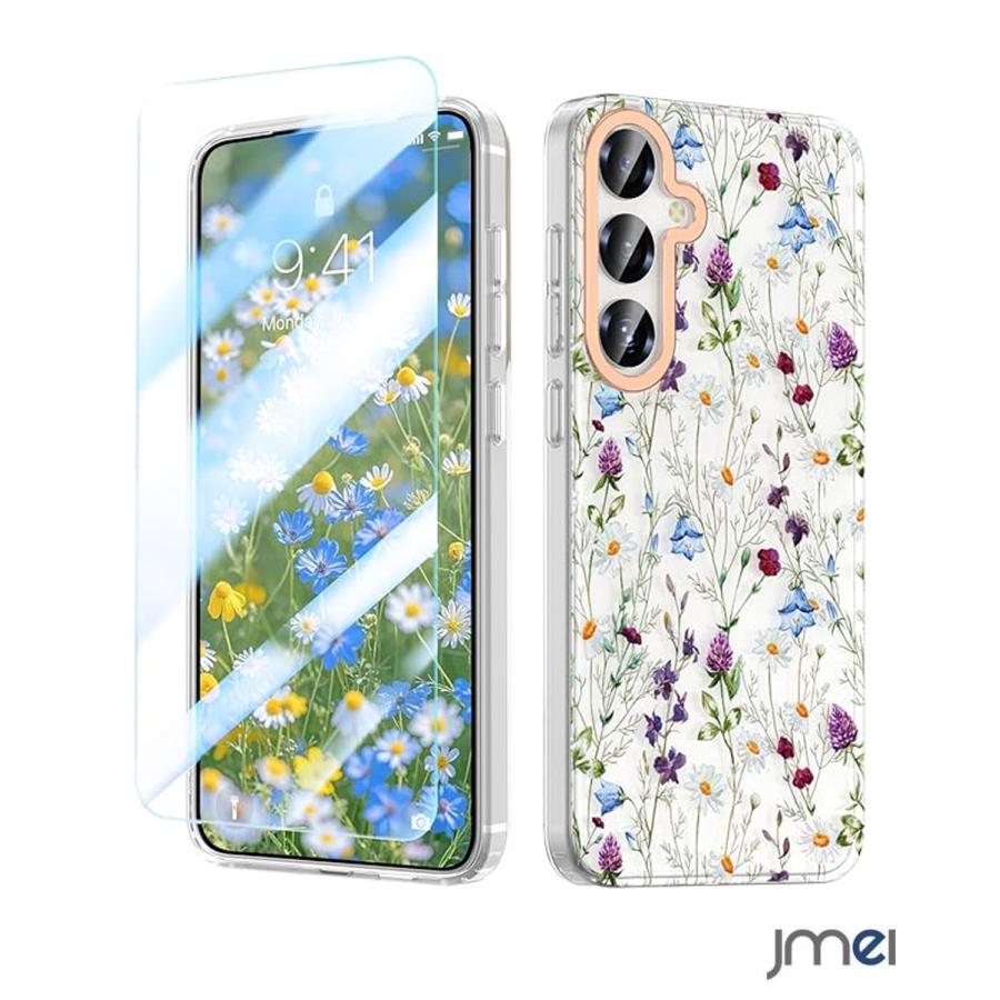 Galaxy S26 ケース 花柄 ガラスフィルム付き Ultra SC-53G クリア