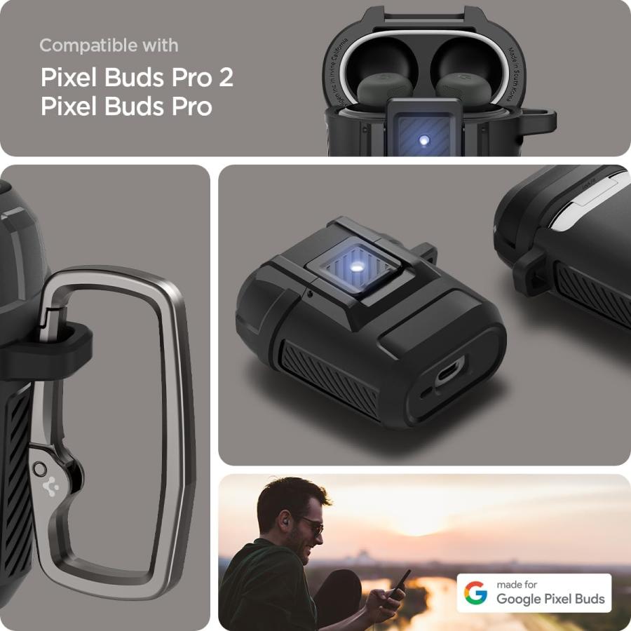 Spigen Pixel Buds Pro2 /Pro ケース 耐衝撃 PC TPU 二重構造