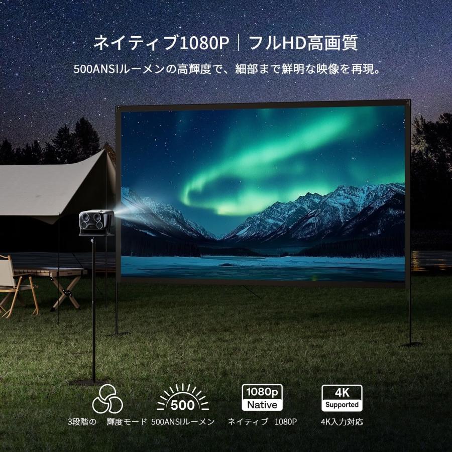 プロジェクター 4K対応 Google TV内蔵 500ANSI高輝度 ホーム