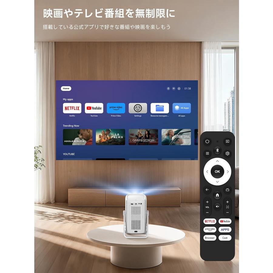 プロジェクター 4K対応 1000ANSI高輝度 ホームプロジェクター 1.1:1短