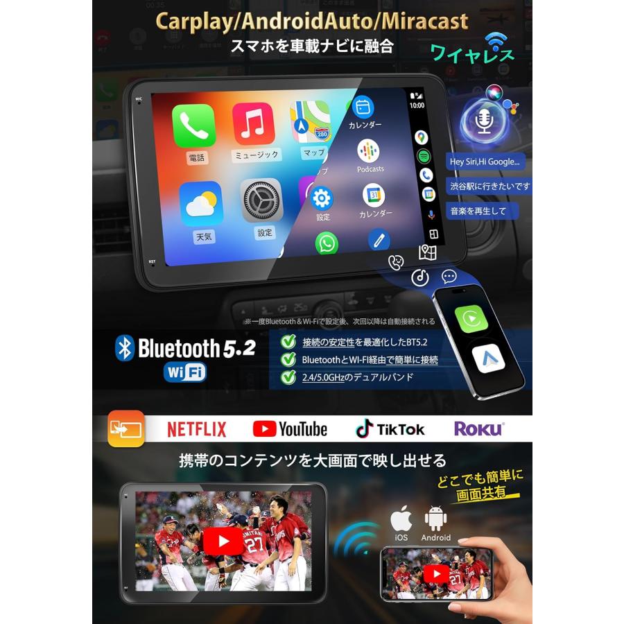 Android ディスプレイオーディオ 8コア 4+64G WIFI SIM USBネット 無線