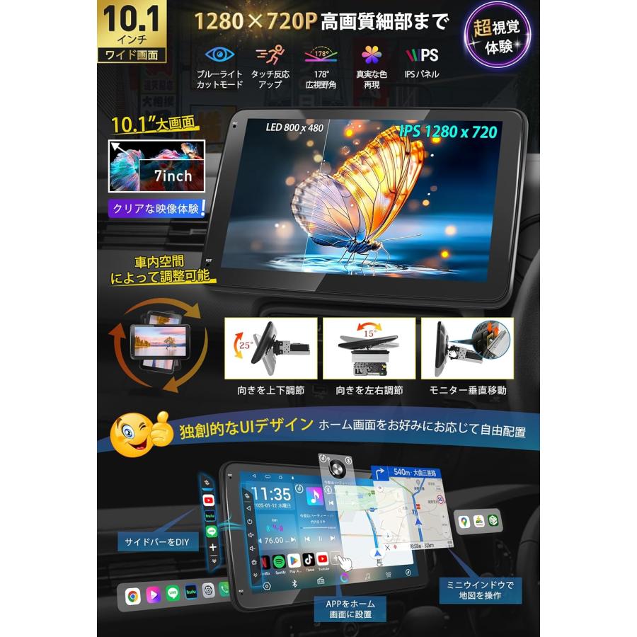 Android ディスプレイオーディオ 8コア 4+64G WIFI SIM USBネット 無線