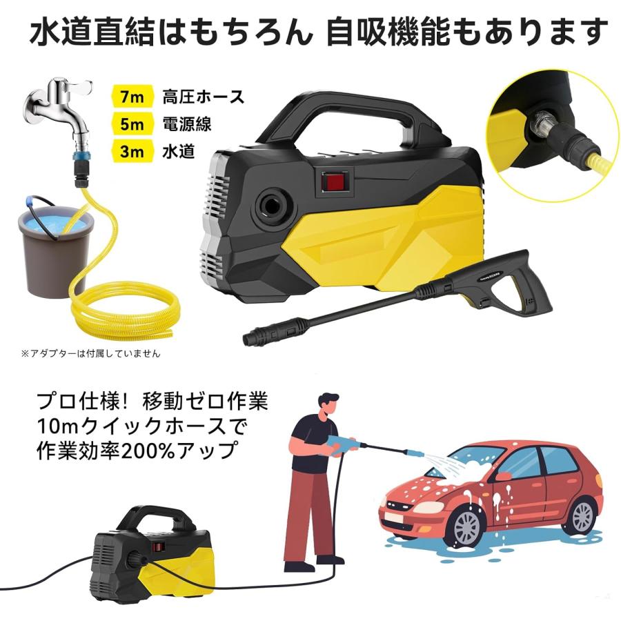 高圧洗浄機 コードレス 充電式 ガーデニング 洗車 ホース 水圧 リール