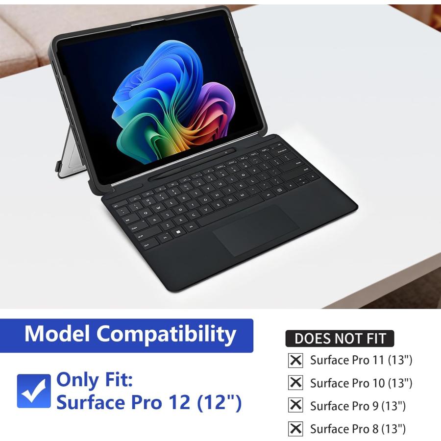 Microsoft Surface Pro 12インチ 2025 保護ケース 耐落下カバー