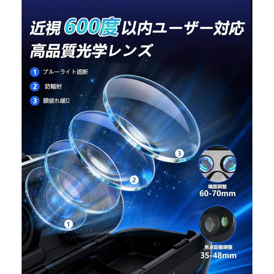 VRゴーグル ヘッドホン一体型 Bluetooth スマホ 視度調整可 1080P フル