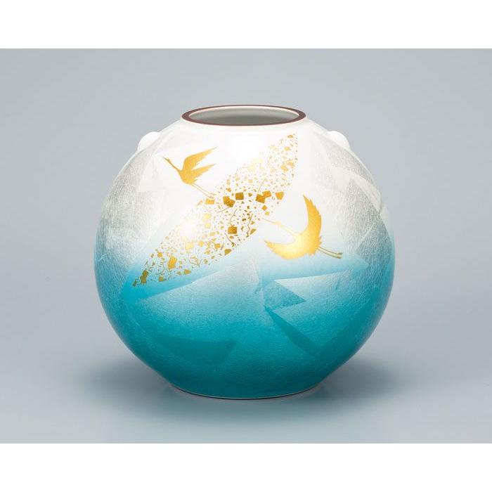 九谷焼 7号 花瓶 金月鶴 ap7-1047| おしゃれ 日本製 陶器 陶磁器