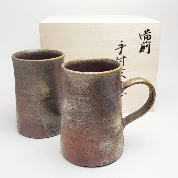 中村六郎 備前 麦酒呑 共箱 【公式通販】