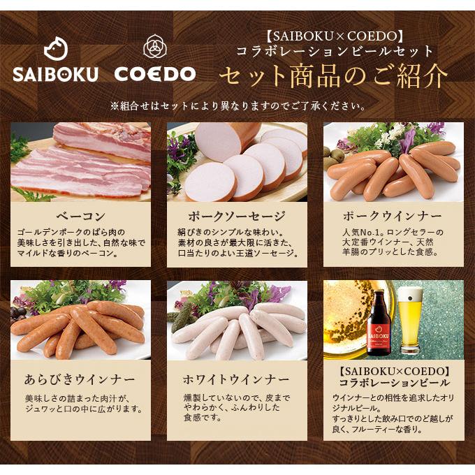 ギフト ホワイトデー 内祝い 肉 ハム 【SAIBOKU×COEDO】コラボレーションビールセット デラックス 45TK お取り寄せグルメ 贈答品 おつまみ | サイボクゴールデンポーク | 05