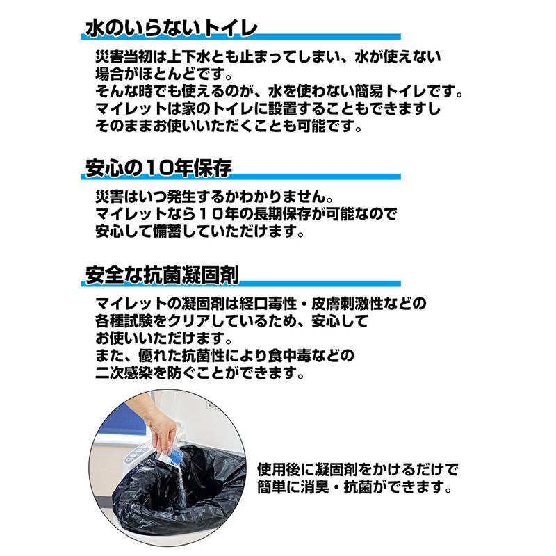 限定版10年保存の非常用トイレ マイレット 100回分セット エマージェンシーグッズ 災害用トイレセット マイレット S-100 1401 1セット