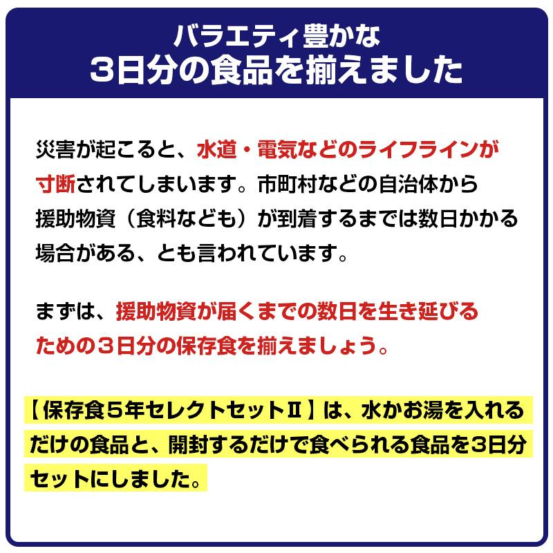 非常食を約3日分セットにした 保存食5年セレクトセットII : 防災の