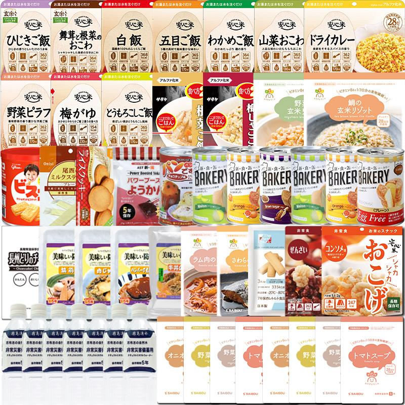 新品在庫あり （予約商品：5月15日頃入荷予定）非常食 5年保存 非常食セット 7日分38種類50品 非常食7日間満足セット