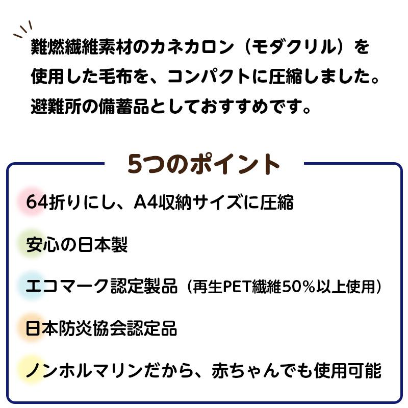 日本防炎協会認定品】カロンエコ 超コンパクトパック毛布（防災 避難