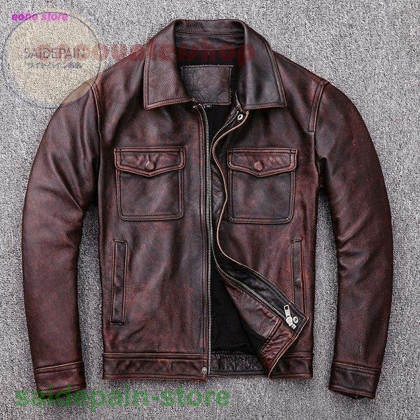 革ジャン レザージャケット メンズ 本革 バイク ライダース 牛革 シングル ショート スリムタイプ 細身 ブランド ジャケット ミリタリー レザーコート 最大 オフ