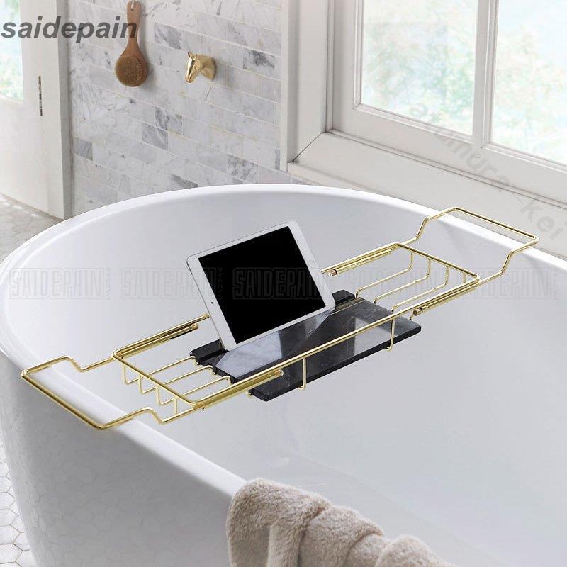バスタブトレー テーブル 物置棚 浴室 天然大理石 ラック 収納 バスタブラック バステーブル お風呂用品 バスグッズ 伸縮式 Ryp Bjm サイドパイン商店 通販 Yahoo ショッピング