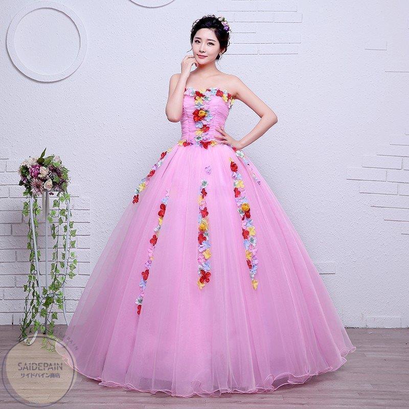 売り出し最安価格 姫系 ウエディングドレス カラードレス ピンク 安い 結婚式 ロングドレス 演奏会 コンサート 二次会 プリンセスライン ステージ衣装 パーティードレス 披露宴 大量購入卸売 Shirleyryan Ca