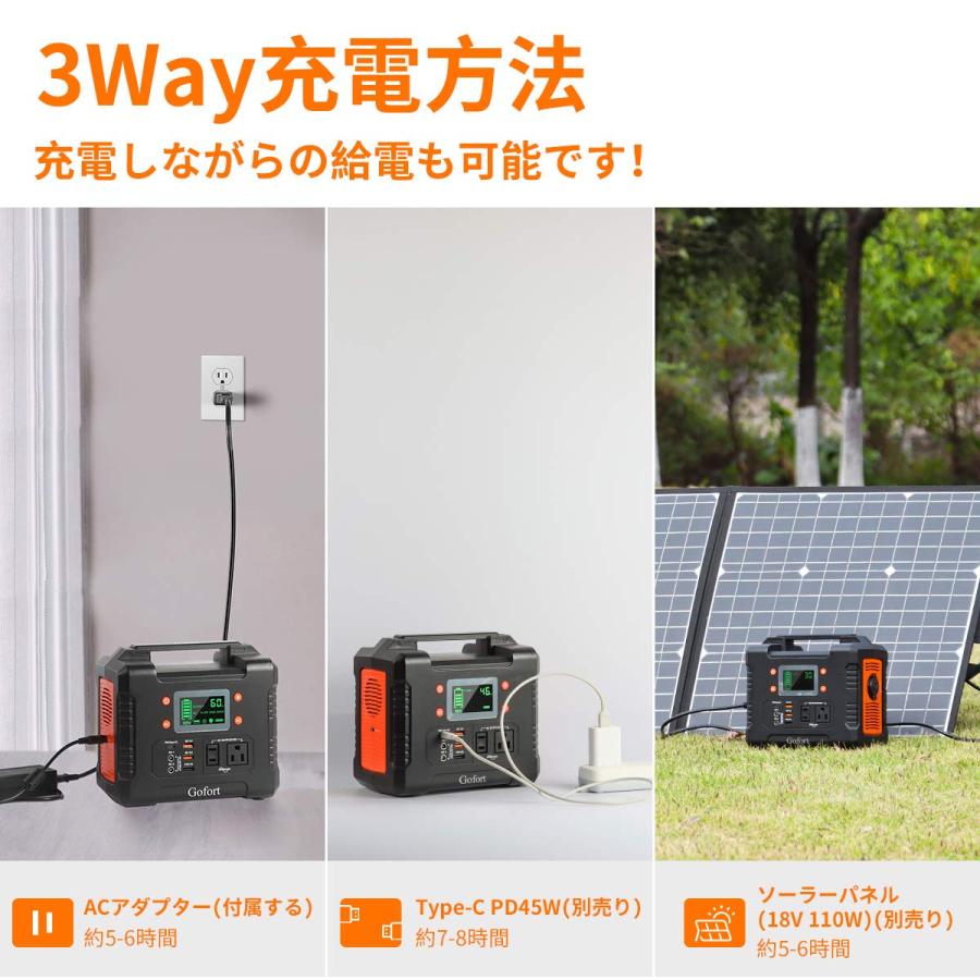Gofort ポータブル電源 大容量 81000mAh/300Wh AC(330W 瞬間最大380W