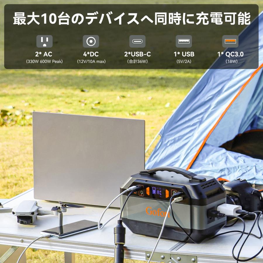 Gofort  ポータブル電源 Gofort ポータブル電源 330W 大容量 80850mAh 瞬間最大600W 家庭用