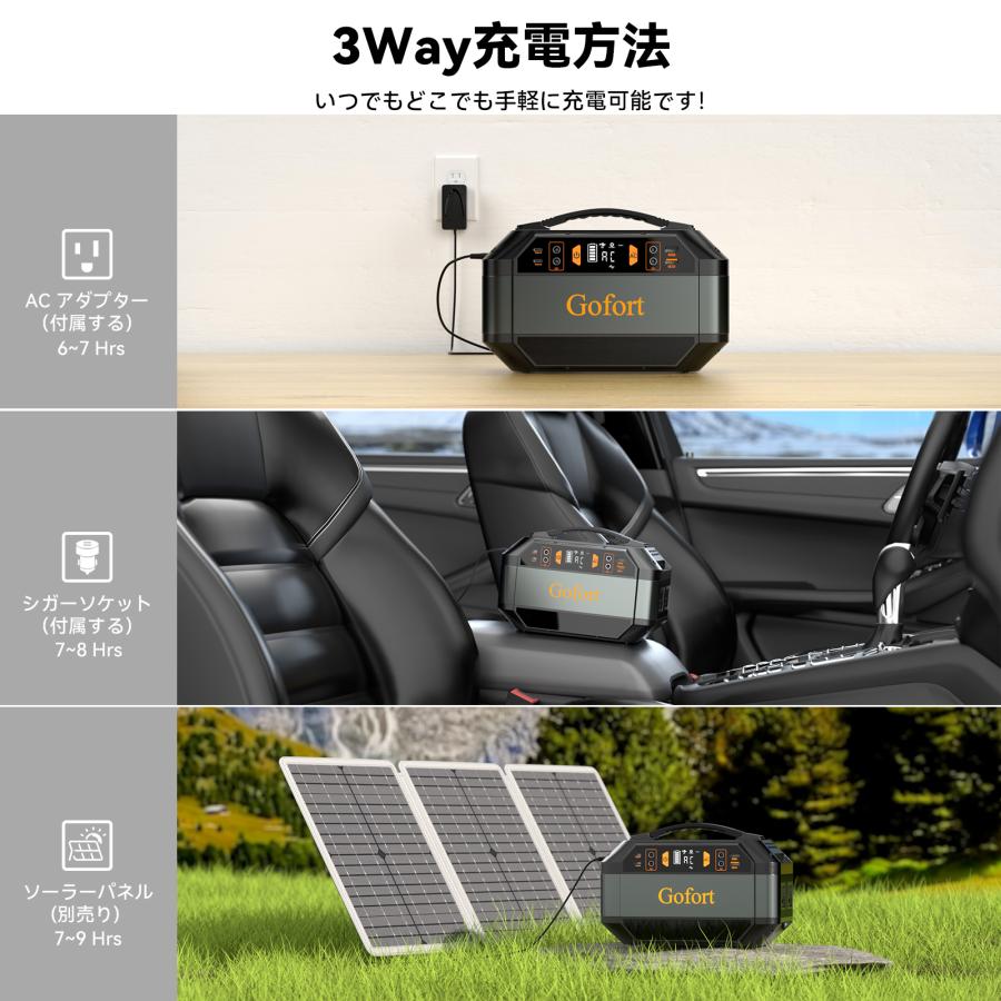 Gofort  ポータブル電源 Amazon.co.jp: Gofort ポータブル電源 330W 大容量 81000mAh 家庭用