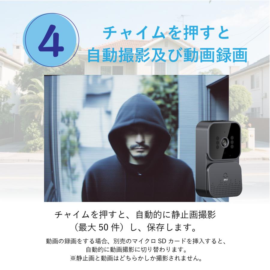 公式】SaiEL ワイヤレス ドアホン インターホン 配線不要 工事不要