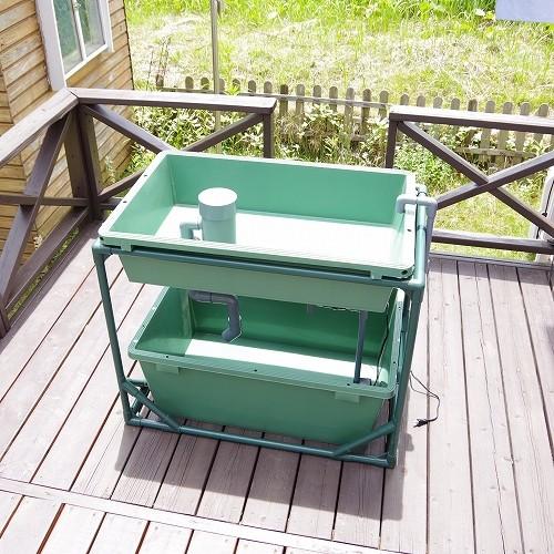 中型 アクアポニックス 水耕栽培 キット オーバーフロー 水槽 / さかな