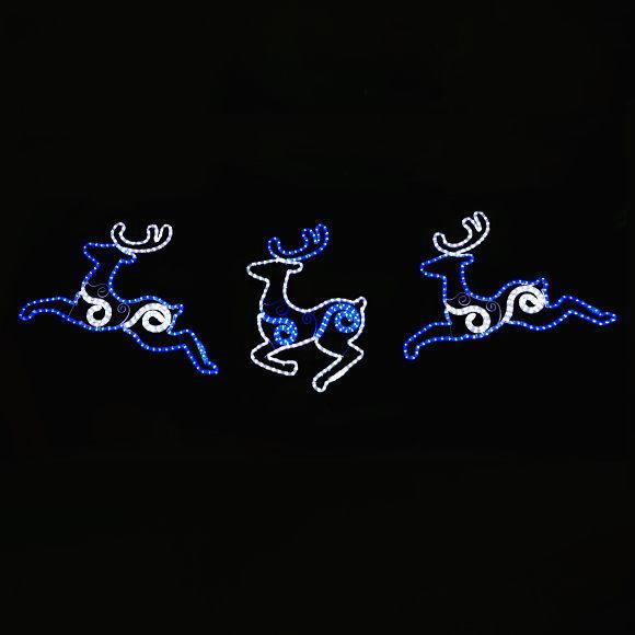 クリスマス LEDチューブライト 3連トナカイDX 2304 イルミネーション イルミ モチーフ 電飾 おしゃれ かわいい トナカイ 店舗 飾り 壁面 ベランダ 屋外