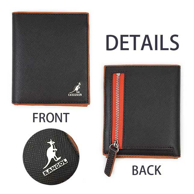 KANGOL（カンゴール） 二つ折り財布 メンズ パスケース ブランド 革