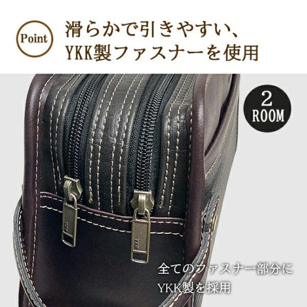 セカンドバッグ クラッチバッグ メンズ 合皮 26cm 二層 縦持ち ハンドル付き 手持ち おしゃれ かっこいい 男性 黒 ブラック 25950 クレイドルリバー_4