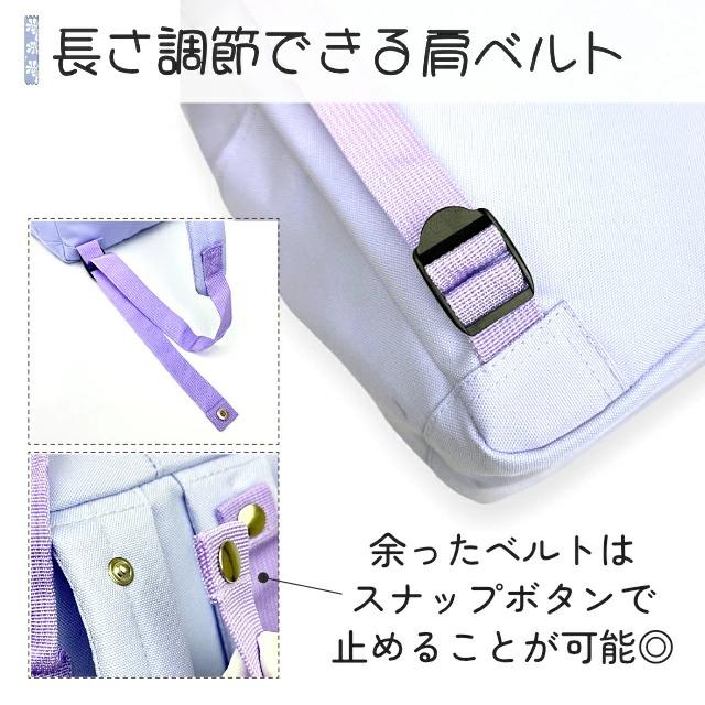 ROCO NAILS ロコネイル リュック キッズ 女の子  かわいい おしゃれ 花 rnj-615（g201147）カラーリュック チャーム付き 20L A4 軽量 撥水 ハコ型 | ROCO NAILS | 09