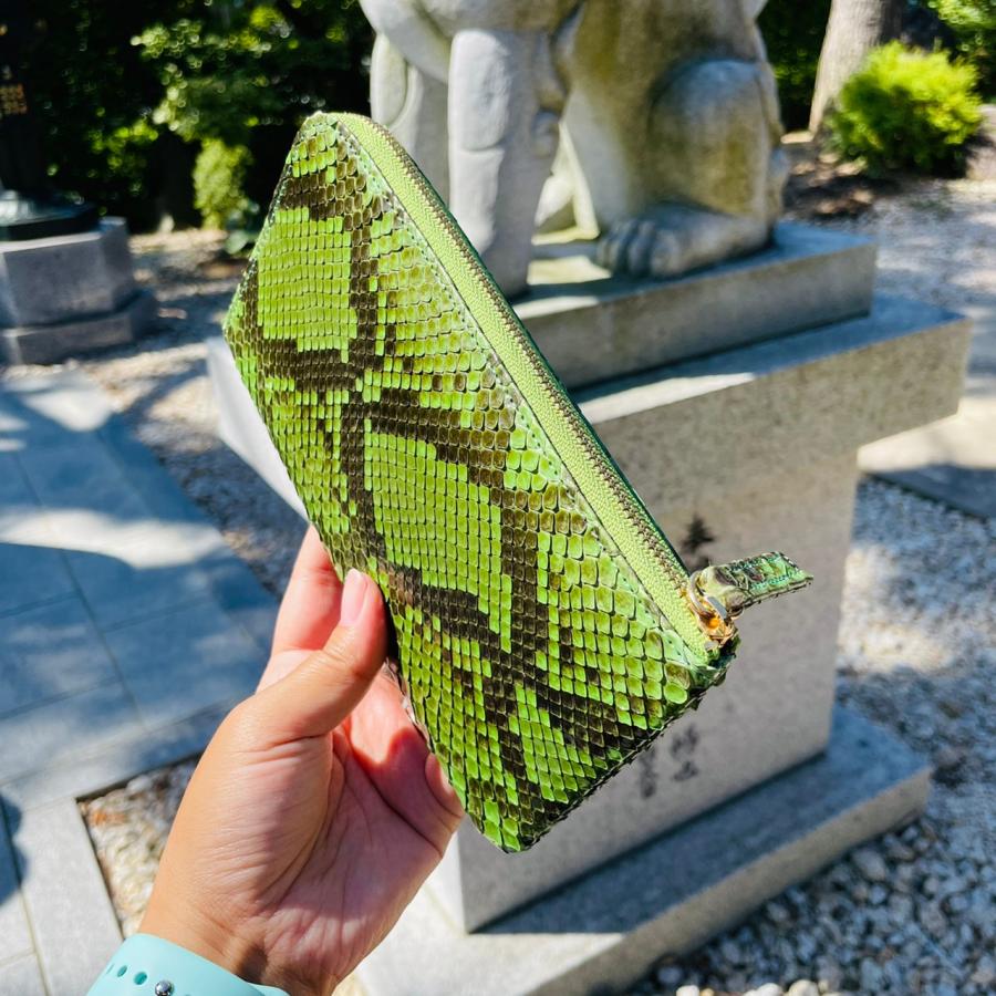 緑の錦蛇極薄長財布 |  | 01