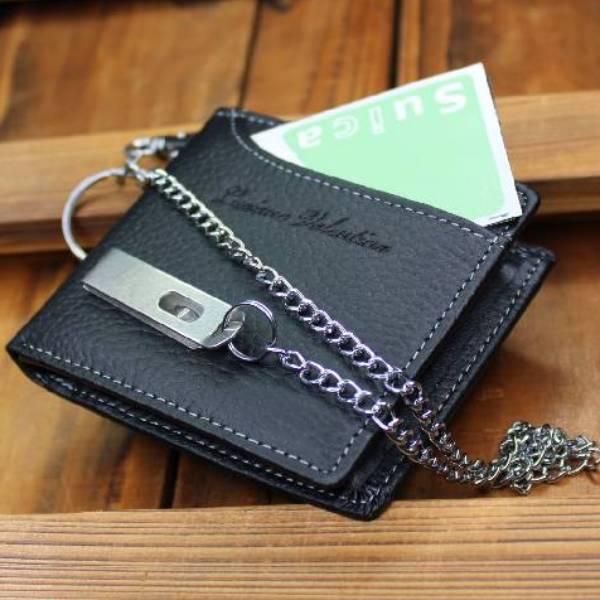 HUMAN MADE 二つ折り財布 ウォレットチェーン 財布 メンズ 二つ折り 革財布 日本製 栃木レザー 本革 スリム