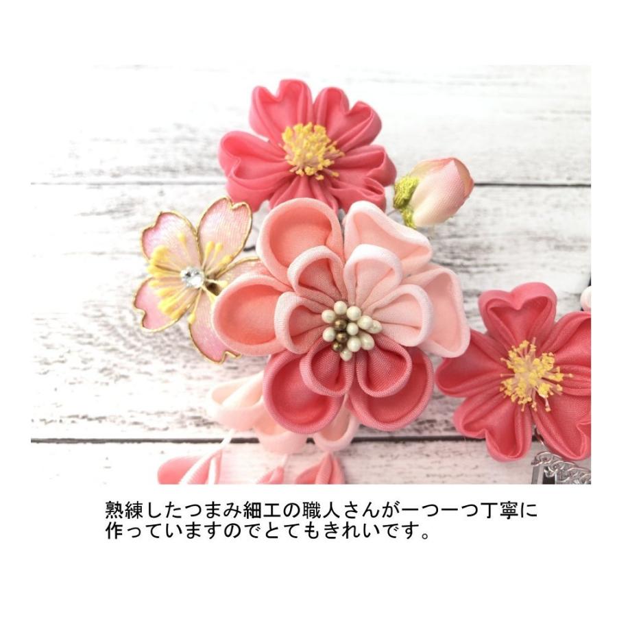 No.132 つまみ細工　髪飾り　七五三　桜　パッチンピンorベビークリップ No.132 つまみ細工髪飾り七五三桜パッチンピンorベビークリップ