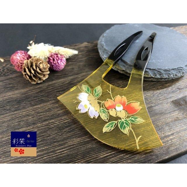 簪 バチ型 #9218004 扇型 留袖 訪問着 結婚式 婚礼 成人式 蒔絵 べっ甲