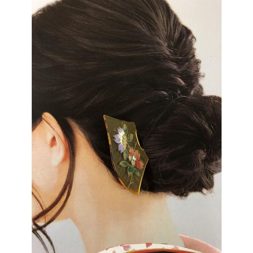 簪 バチ型 #9218004 扇型 留袖 訪問着 結婚式 婚礼 成人式 蒔絵 べっ甲