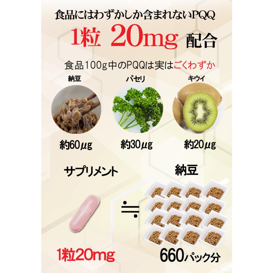 PQQサプリメント30粒 pqq20mg配合 ピロロキノリンキノン