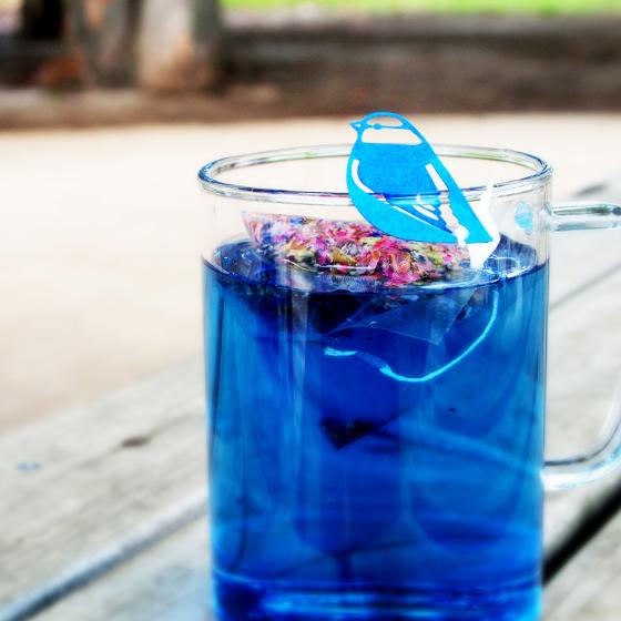 幸せの青い鳥5包 青いお茶 バタフライピー 蝶豆花茶 おもしろ ローズ