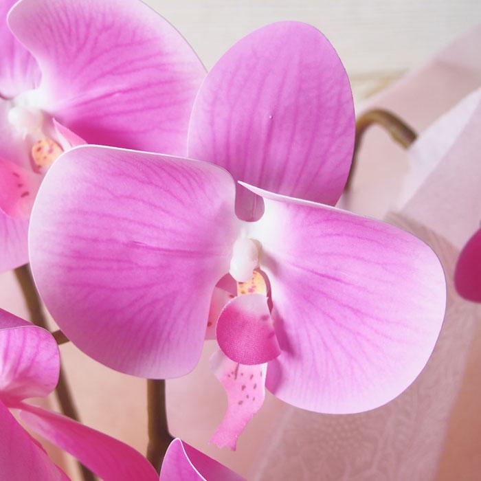 ピンク胡蝶蘭 光触媒加工 3本立ち 鉢植え 造花 1鉢 メッセージカード
