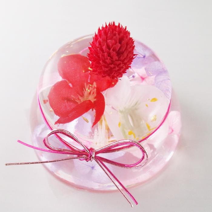 花鏡餅 かがみもち 紅白 クリスタルハーバリウム お正月飾り 新春 お鏡