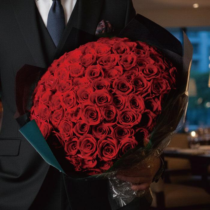 お好きな本数で選べる花束 プリザーブドフラワー 19,500円〜 ローズ バラ 50〜108本 プロポーズ |  | 03