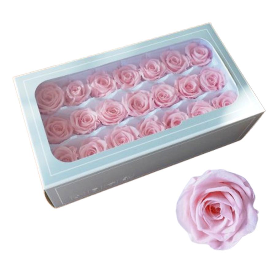 プリザーブドフラワーヘッド ローズ 21輪 ×1個 ブルー ピンク グリーン