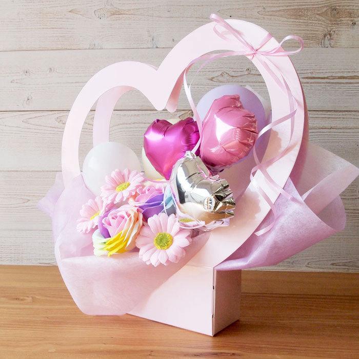 ハートのバルーンアレンジ1個 ソープフラワー 花 風船 誕生日 記念日 