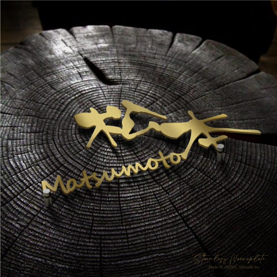 直送商品のステンレス Gs Pl Stlsudb Bs おしゃれな漢字におしゃれなローマ字 表札 ネームプレート おしゃれ おしゃれ 風水 サイズ調整も無料のステンレス表札 ステンレス Saikakanban 表札 送料無料一番の