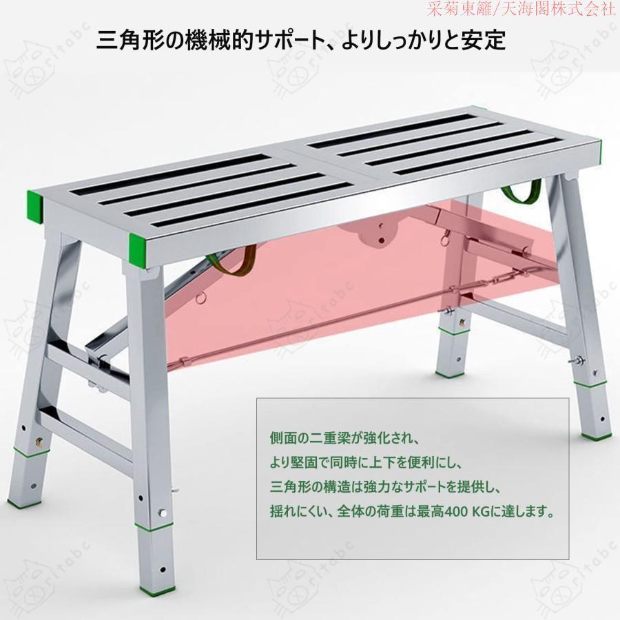 アルミ足場台 洗車台 軽量 アルミ脚立 高所作業台 折りたたみ 伸縮 