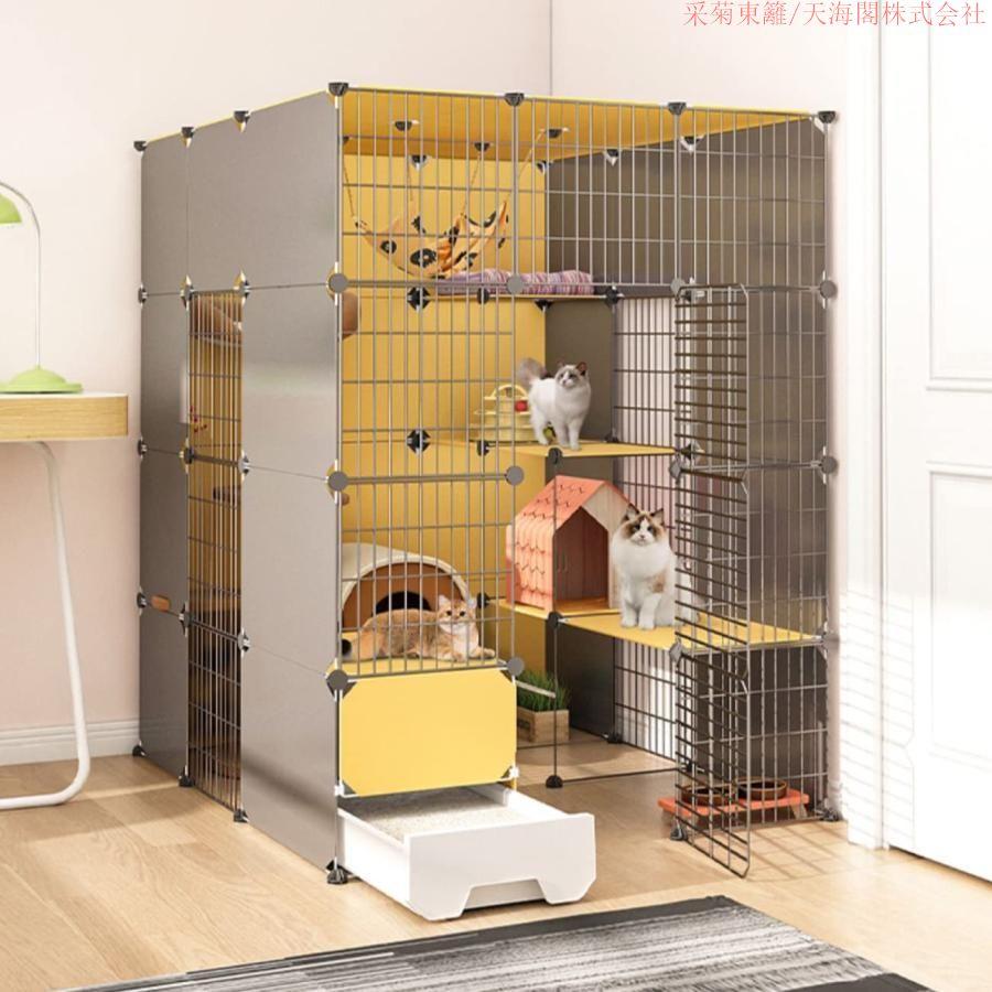 猫 4段ケージ猫のサークルゲージ猫 ケージ 折り畳みペットケージ 猫猫  